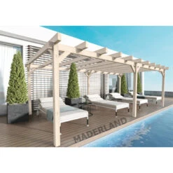 Pergola En Bois Lamellé-collé 1000x500cm Marsella – Maderland