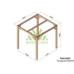 Meilleures ventes -Jardin Soldes pergola en bois lamelle colle 250x250cm tarragona maderland 1