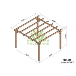 Meilleures ventes -Jardin Soldes pergola en bois lamelle colle 400x400cm linares maderland 1