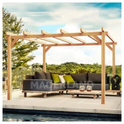 Meilleures ventes 7 Pergola En Bois Lamellé-collé 400x400cm Linares – Maderland