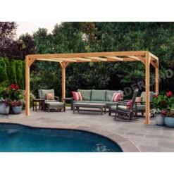 Pergola En Bois Lamellé-collé 700x300cm Alicante – Maderland