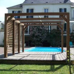 Pergola THERMAUVENT 10,67m² Paroi Avec Ventelles Mobiles HABRITA -Jardin Soldes pergola thermauvent 1067m paroi avec ventelles mobiles habrita 2