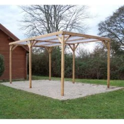 Pergola THONON 15,06m² En Bois Massif Avec Couverture PVC – HABRITA -Jardin Soldes pergola thonon 1506m en bois avec couverture pvc habrita 4