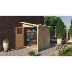 Remise Adossée Juist 2 En Bois Certifié 3,28m² - Karibu -Jardin Soldes remise adossee juist 2 en bois certifie 328m karibu 2
