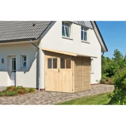 Remise Adossée Juist 2 En Bois Certifié 3,28m² - Karibu -Jardin Soldes remise adossee juist 2 en bois certifie 328m karibu 3