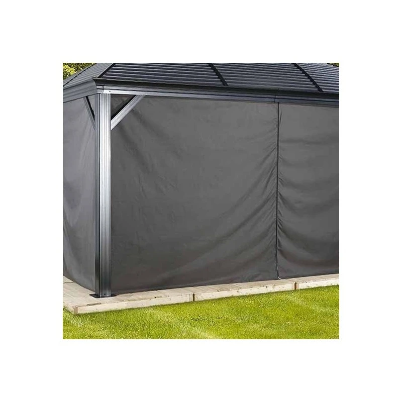 Rideaux Occultants En Polyester Gris Pour Pergolas Moreno 3x4 Et Mykonos 10x14 - SOJAG 4 Rideaux Occultants En Polyester Gris Pour Pergolas Moreno 3x4 Et Mykonos 10x14 - SOJAG – Image 2