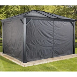 Rideaux Occultants En Polyester Gris Pour Pergolas Moreno 3x4 Et Mykonos 10x14 - SOJAG 10 Rideaux Occultants En Polyester Gris Pour Pergolas Moreno 3x4 Et Mykonos 10x14 - SOJAG -Jardin Soldes rideaux occultants en polyester gris pour pergola mykonos 10x14 sojag 1 2
