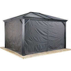 Rideaux Occultants En Polyester Gris Pour Pergolas Moreno 3x4 Et Mykonos 10x14 - SOJAG 11 Rideaux Occultants En Polyester Gris Pour Pergolas Moreno 3x4 Et Mykonos 10x14 - SOJAG -Jardin Soldes rideaux occultants en polyester gris pour pergola mykonos 10x14 sojag 1 3