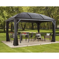 Rideaux Occultants En Polyester Gris Pour Pergolas Moreno 3x4 Et Mykonos 10x14 - SOJAG 13 Rideaux Occultants En Polyester Gris Pour Pergolas Moreno 3x4 Et Mykonos 10x14 - SOJAG -Jardin Soldes rideaux occultants en polyester gris pour pergola mykonos 10x14 sojag 1 5