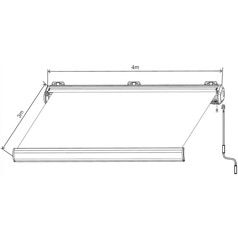 Store Banne Manuel 400x300cm LUXO Toile Polyester Beige - X-METAL 4 Store Banne Manuel 400x300cm LUXO Toile Polyester Beige - X-METAL – Image 2