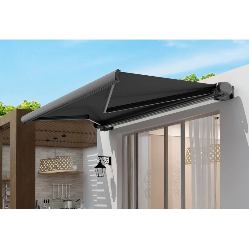 Store Banne Manuel 400x300cm LUXO Toile Polyester Grise - X-METAL 8 Store Banne Manuel 400x300cm LUXO Toile Polyester Grise - X-METAL – Image 6