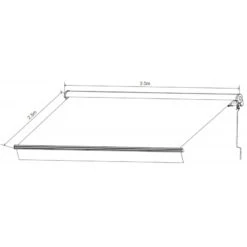 Store Banne Motorisé 350x250cm DECO Toile Polyester Beige - X-METAL -Jardin Soldes store banne motorise 350x250cm deco toile polyester beige x metal 2