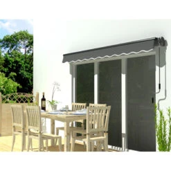 Store Banne Motorisé 395x300cm EASY Toile Polyester Grise - X-METAL -Jardin Soldes store banne motorise 395x300cm easy toile polyester grise x metal 2