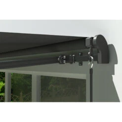 Store Banne Motorisé 395x300cm EASY Toile Polyester Grise - X-METAL -Jardin Soldes store banne motorise 395x300cm easy toile polyester grise x metal 3