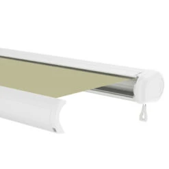 Store Banne Motorisé 400x300cm LUXO Toile Polyester Beige - X-METAL -Jardin Soldes store banne motorise 400x300cm luxo toile polyester beige x metal 5