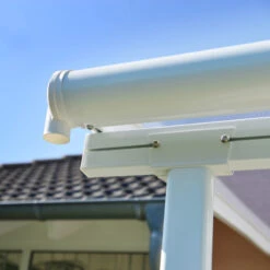 Toit De Terrasse 224x670cm En Aluminium Blanc Et Polycarbonate 6mm SIERRA - Canopia By Palram -Jardin Soldes toit de terrasse 224x670cm en aluminium blanc et polycarbonate 6mm sierra palram 5