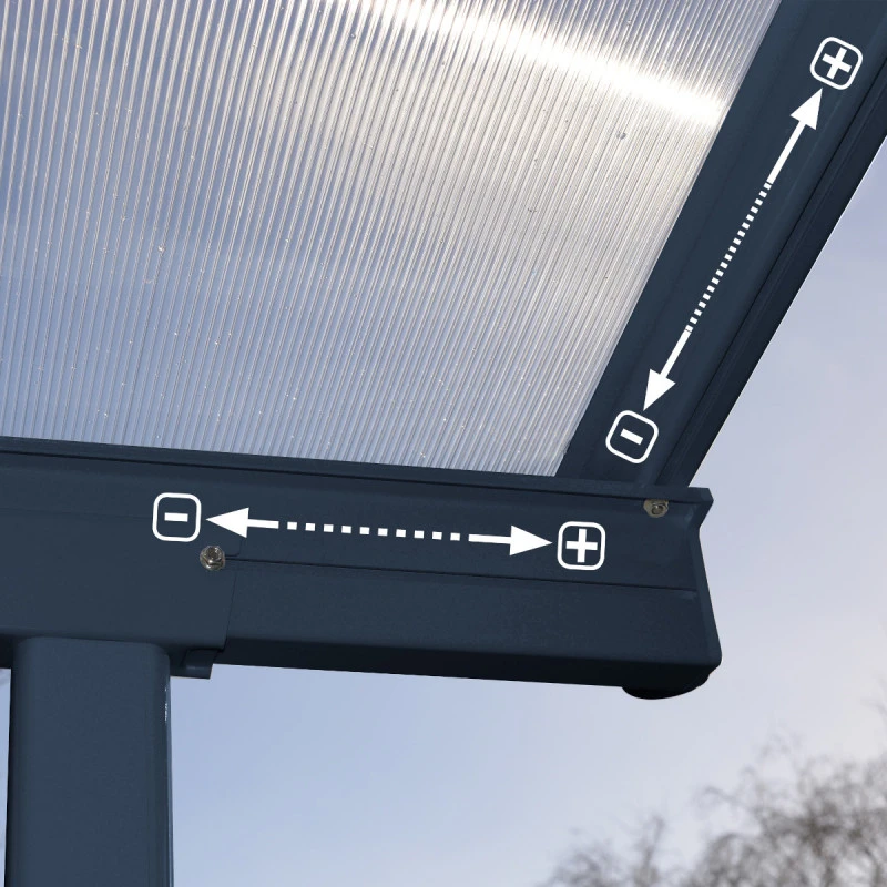 Toit De Terrasse 295x924cm En Aluminium Gris Et Polycarbonate 6mm SIERRA - Canopia By Palram 7 Toit De Terrasse 295x924cm En Aluminium Gris Et Polycarbonate 6mm SIERRA - Canopia By Palram – Image 5