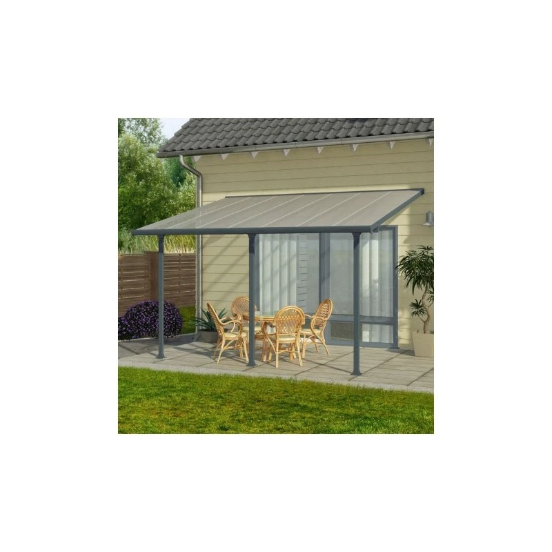 Toit De Terrasse 300x400cm En Alu Gris Anthracite Et Polycarbonate 8mm PATIO 3 Toit De Terrasse 300x400cm En Alu Gris Anthracite Et Polycarbonate 8mm PATIO