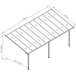 Toit De Terrasse Ajustable En Aluminium Laqué Blanc 3,05x6,18m X-METAL -Jardin Soldes toit de terrasse ajustable en aluminium laque blanc 305x618m x metal 2