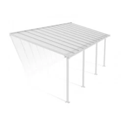Toit De Terrasse En Aluminium Blanc 3x7,30m + PC 16mm Olympia - Palram - Canopia -Jardin Soldes toit de terrasse en aluminium blanc 3x730m pc 16mm olympia palram 1