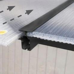 Toit De Terrasse En Aluminium Gris 3x3,05m Et PC 16mm Olympia - Palram - Canopia -Jardin Soldes toit de terrasse en aluminium gris 3x305m et pc 16mm olympia palram 5