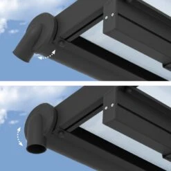 Toit De Terrasse En Aluminium Gris 3x4,25m Et PC 16mm Olympia - Palram - Canopia -Jardin Soldes toit de terrasse en aluminium gris 3x425m et pc 16mm olympia palram 4