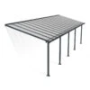 Toit De Terrasse En Aluminium Gris 3x9,71m + PC 16mm Olympia - Palram - Canopia -Jardin Soldes toit de terrasse en aluminium gris 3x971m pc 16mm olympia palram