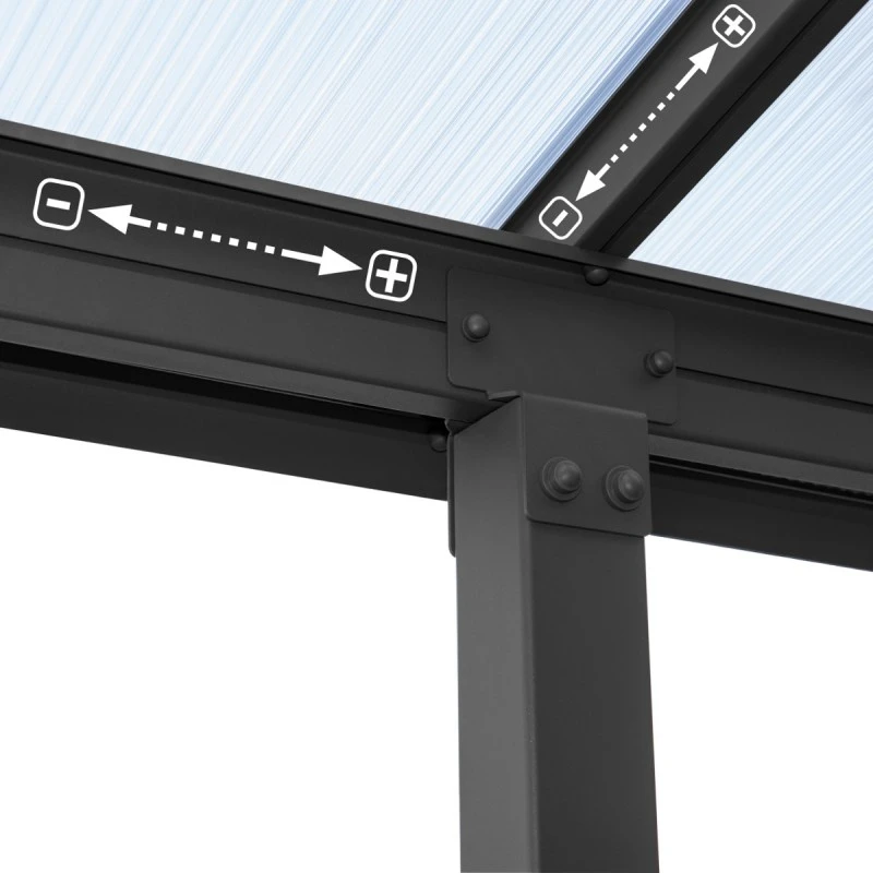 Toit De Terrasse En Aluminium Gris 3x9,71m + PC 16mm Olympia - Palram - Canopia 6 Toit De Terrasse En Aluminium Gris 3x9,71m + PC 16mm Olympia - Palram - Canopia – Image 4