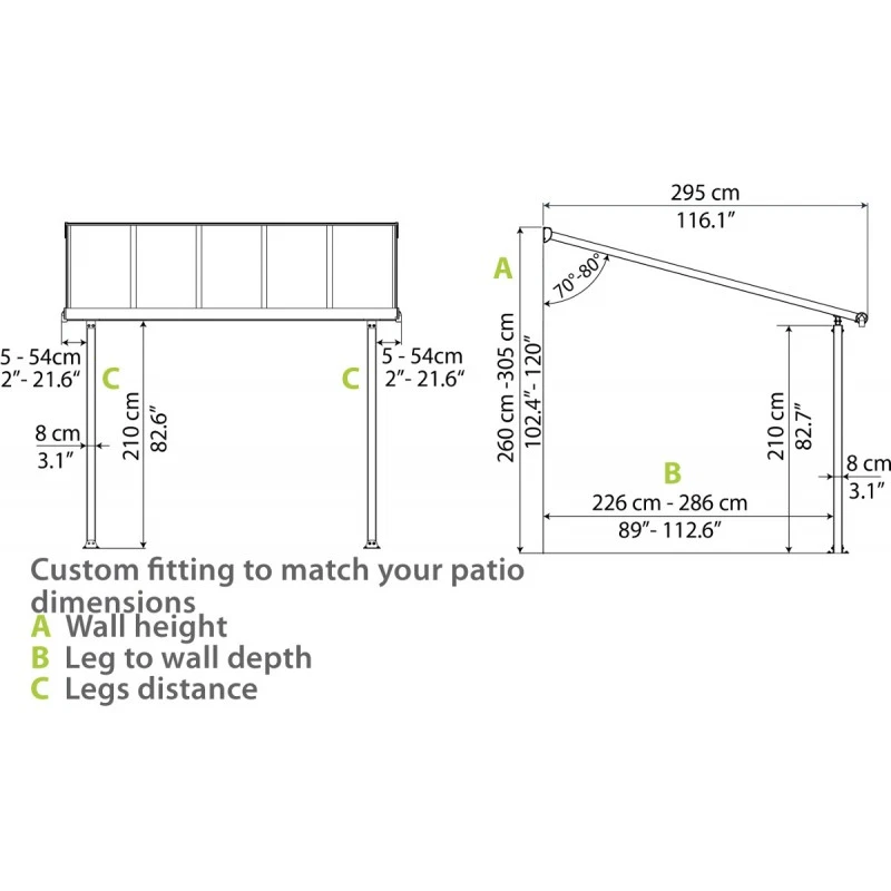 Toit De Terrasse En Aluminium Gris 3x9,71m + PC 16mm Olympia - Palram - Canopia 8 Toit De Terrasse En Aluminium Gris 3x9,71m + PC 16mm Olympia - Palram - Canopia – Image 6