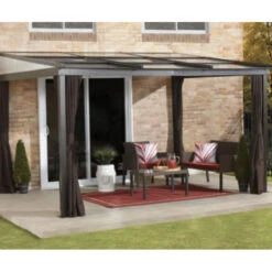 Tonnelle Adossée Budapest 364x288cm En Aluminium Avec Toit Rétractable - SOJAG -Jardin Soldes tonnelle adossee budapest 364x288cm en aluminium avec toit retractable sojag 5