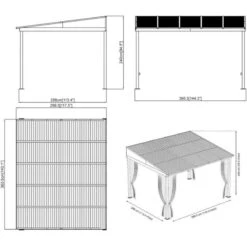 Tonnelle Adossée Portland 363x298cm En Aluminium Et Acier Galvanisé - SOJAG 11 Tonnelle Adossée Portland 363x298cm En Aluminium Et Acier Galvanisé - SOJAG -Jardin Soldes tonnelle adossee portland 363x298cm en aluminium et acier galvanise sojag 4