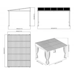 Tonnelle Adossée Portland 424x298cm En Aluminium Et Acier Galvanisé - SOJAG -Jardin Soldes tonnelle adossee portland 424x298cm en aluminium et acier galvanise sojag 4