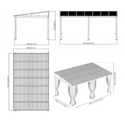 Tonnelle Adossée Portland 484x298cm En Aluminium Et Acier Galvanisé - SOJAG 11 Tonnelle Adossée Portland 484x298cm En Aluminium Et Acier Galvanisé - SOJAG -Jardin Soldes tonnelle adossee portland 484x298cm en aluminium et acier galvanise sojag 4