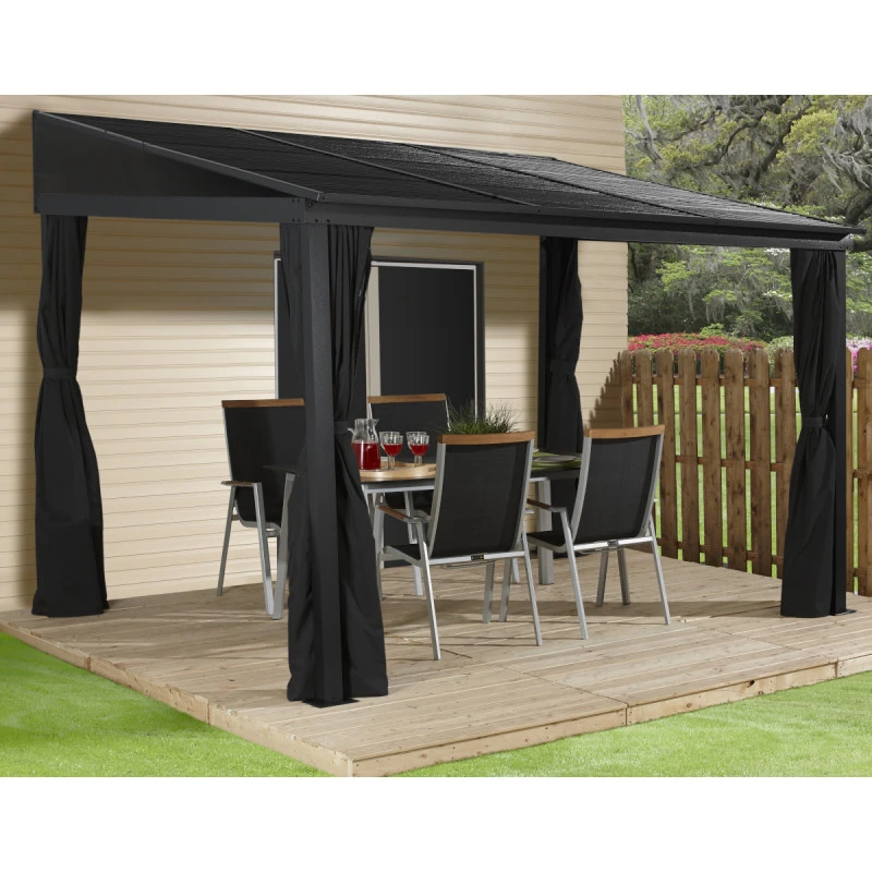 Tonnelle Adossée Portland 484x298cm En Aluminium Et Acier Galvanisé - SOJAG 3 Tonnelle Adossée Portland 484x298cm En Aluminium Et Acier Galvanisé - SOJAG