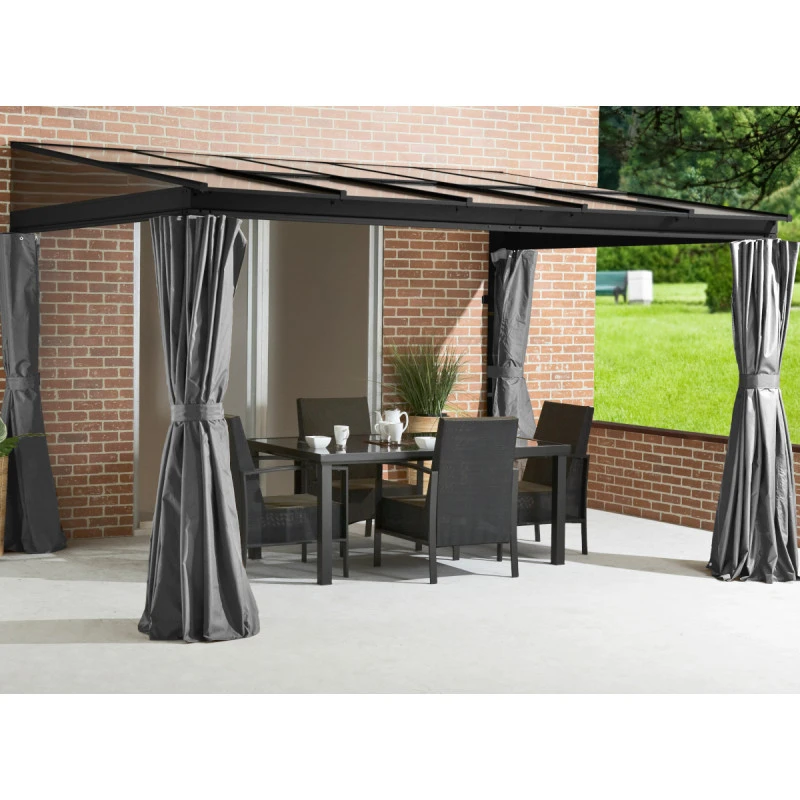 Tonnelle Adossée St. Barth 363x248cm En Aluminium Et Polycarbonate 8mm - SOJAG 3 Tonnelle Adossée St. Barth 363x248cm En Aluminium Et Polycarbonate 8mm - SOJAG