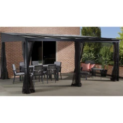 Tonnelle Adossée St. Barth 424x296cm En Aluminium Et Polycarbonate 8mm - SOJAG