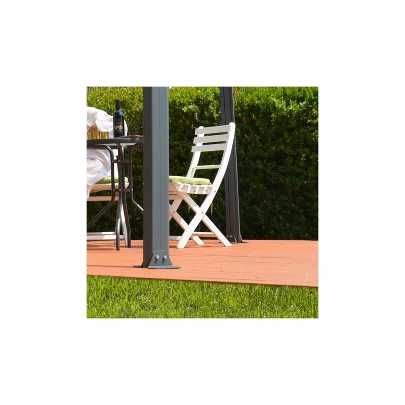 Tonnelle De Jardin 3x3m En Alu Gris Anthracite Et Polycarbonate 7 Tonnelle De Jardin 3x3m En Alu Gris Anthracite Et Polycarbonate – Image 5