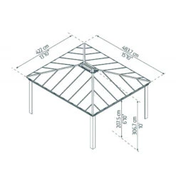 Tonnelle De Jardin En Alu Et Polycarbonate 422x484cm Dallas – Canopia By Palram -Jardin Soldes tonnelle de jardin en alu et polycarbonate 14x16 ft dallas canopia 2