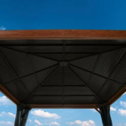 Tonnelle De Jardin Valencia 363x363cm En Aluminium Aspect Bois – SOJAG -Jardin Soldes tonnelle de jardin valencia 363x363cm en aluminium aspect bois sojag 2