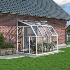 Véranda En PVC Et Polycarbonate Transparent 200x262cm Sun Room - Canopia By Palram -Jardin Soldes veranda 200x262cm en resine de pvc et polycarbonate rion sun room 3