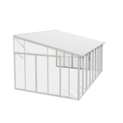 Véranda 400x425cm En Alu Blanc Et Polycarbonate 8mm Sanremo - Palram - Canopia -Jardin Soldes veranda 400x425cm en alu blanc et polycarbonate 8mm sanremo palram 2