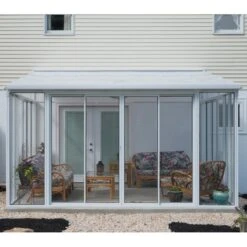 Véranda 400x425cm En Alu Blanc Et Polycarbonate 8mm Sanremo - Palram - Canopia -Jardin Soldes veranda 400x425cm en alu blanc et polycarbonate 8mm sanremo palram 3