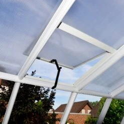 Véranda En PVC Et Polycarbonate Transparent 258x384cm Sun Room - Canopia By Palram -Jardin Soldes veranda en pvc et polycarbonate transparent 258x384cm sun room rion 2