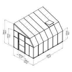Véranda En PVC Et Polycarbonate Transparent 258x384cm Sun Room - Canopia By Palram -Jardin Soldes veranda en pvc et polycarbonate transparent 258x384cm sun room rion 4