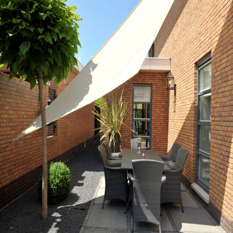 Voile D'ombrage Triangle 90° Coolfit 500x500x710cm Crème - NESLING 4 Voile D'ombrage Triangle 90° Coolfit 500x500x710cm Crème - NESLING – Image 2